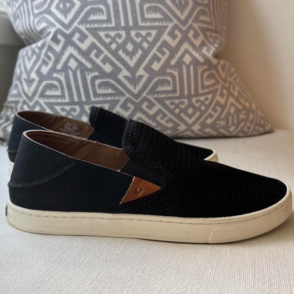 OluKai Pehuea Slip-On Sneakers Black Mesh Women’s 9.5 Comfort Casual - Picture 5 of 8
